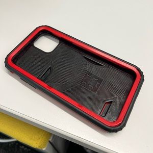 Iphone 11 with mirror and card holder- Red